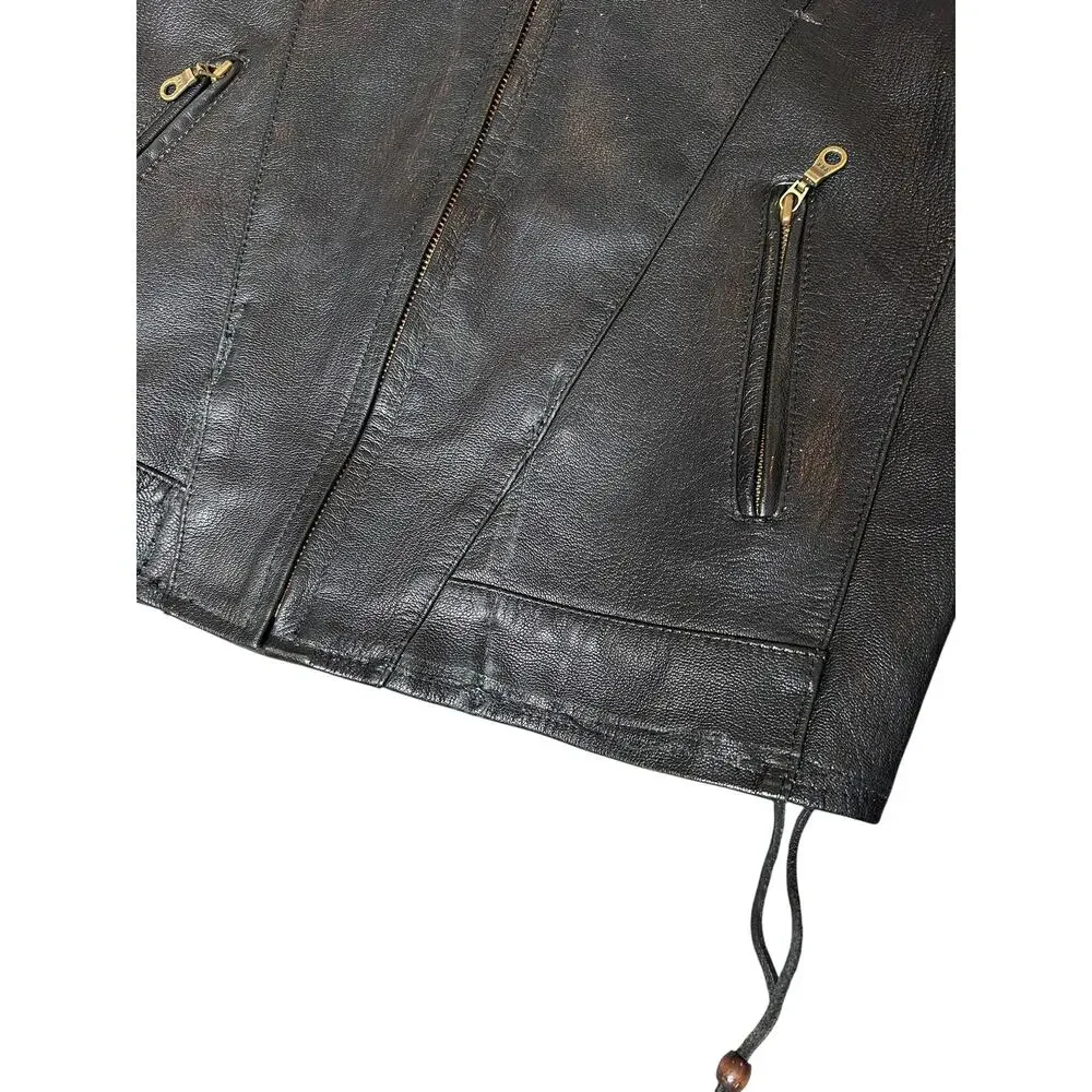 Vintage Harley Davidson Motorcycles Leather Biker Jacket